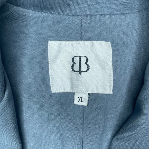 Betabrand Double-Breasted Stretch Ponte Blazer XL Dusty Blue Silver Buttons - Picture 11 of 13